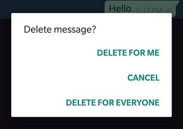 whatsapp delete messages for everyone