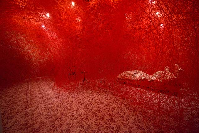 Gucci Herbarium room by Chiharu Shiota