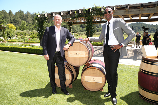 Hublot CEO, Ricardo Guadalupe, with Kobe Bryant