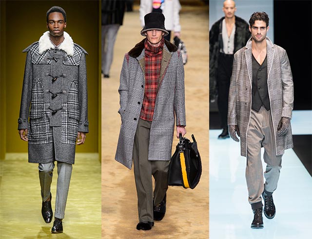 L-R: Salvatore Ferragamo, Fendi, Giorgio Armani