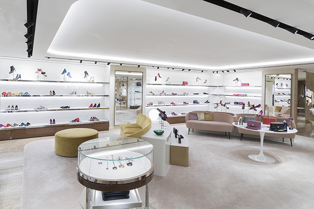 The shoe room at the Salvatore Ferragamo Canton Road flagship