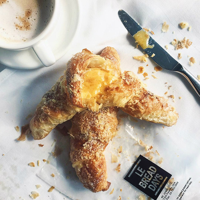 le bread days salted egg yolk croissants