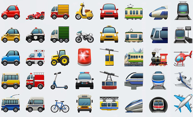 transportation emoji changes