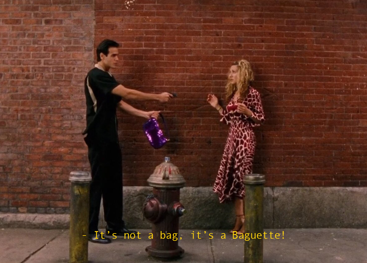 baguette carrie bradshaw bag