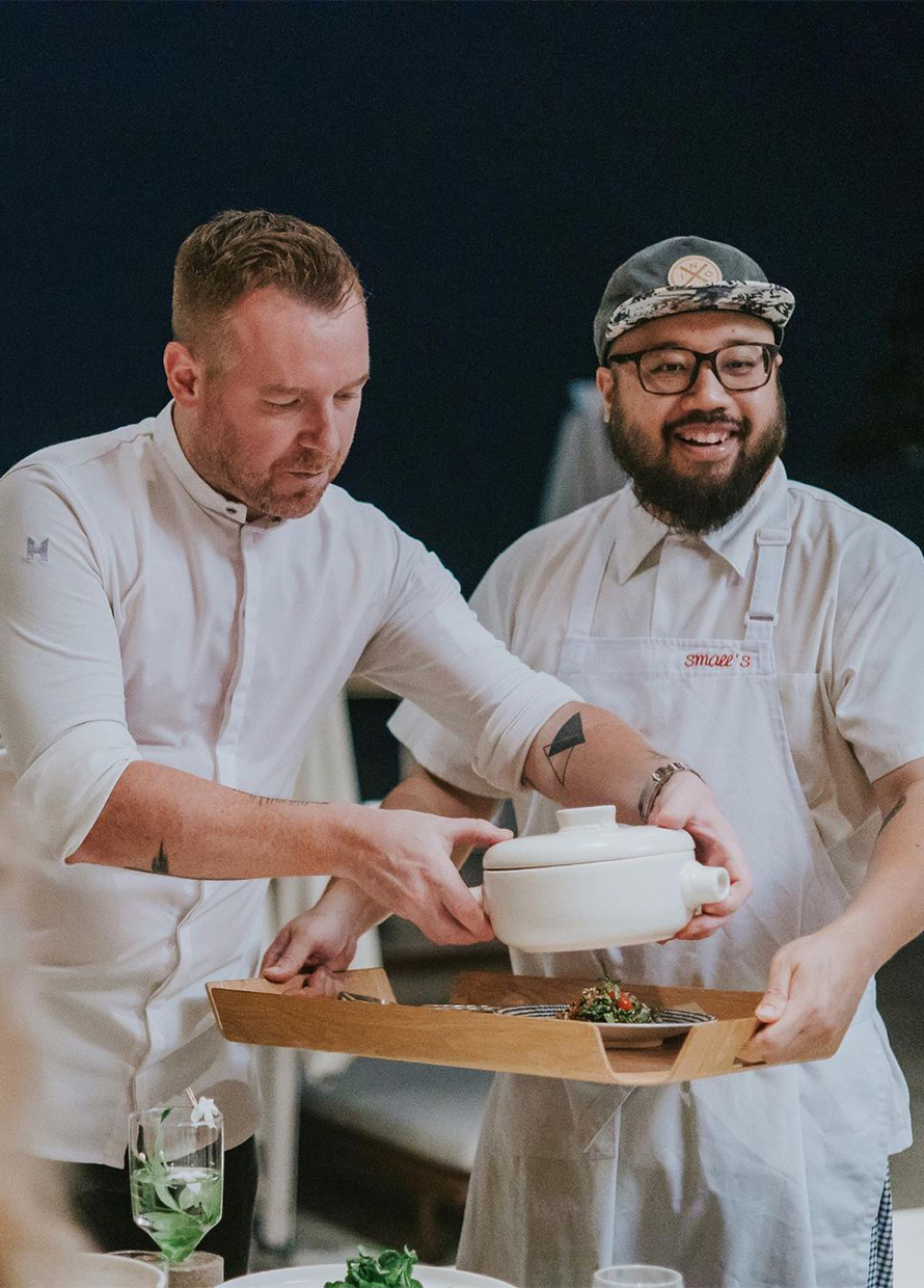 Chef Andrew Walsh and Chef Bjorn Shen on the second edition of Ember Curates at the One&Only Desaru Coast