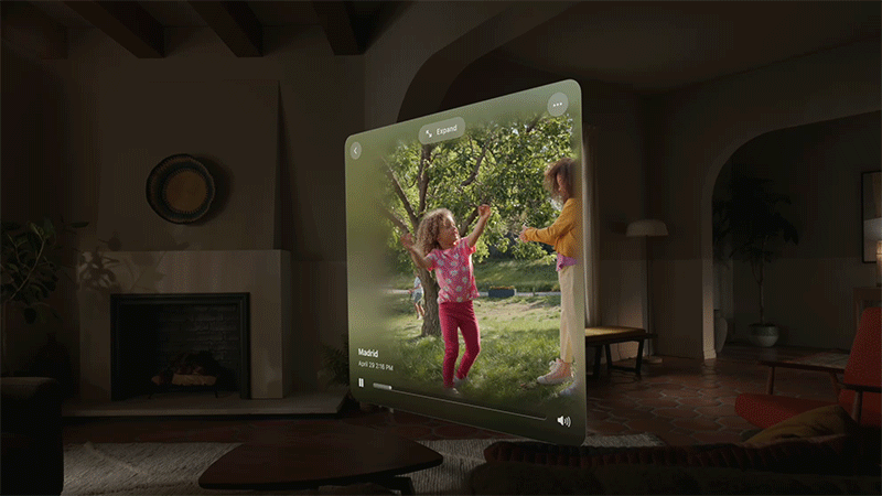 apple vision pro looking at memories