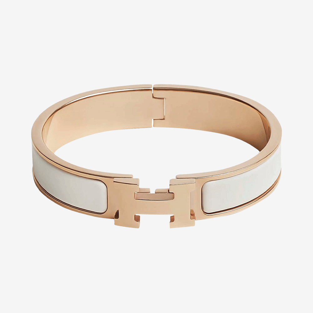 Hermes Clic Clac H Bracelet in Yellow Gold with Diamond