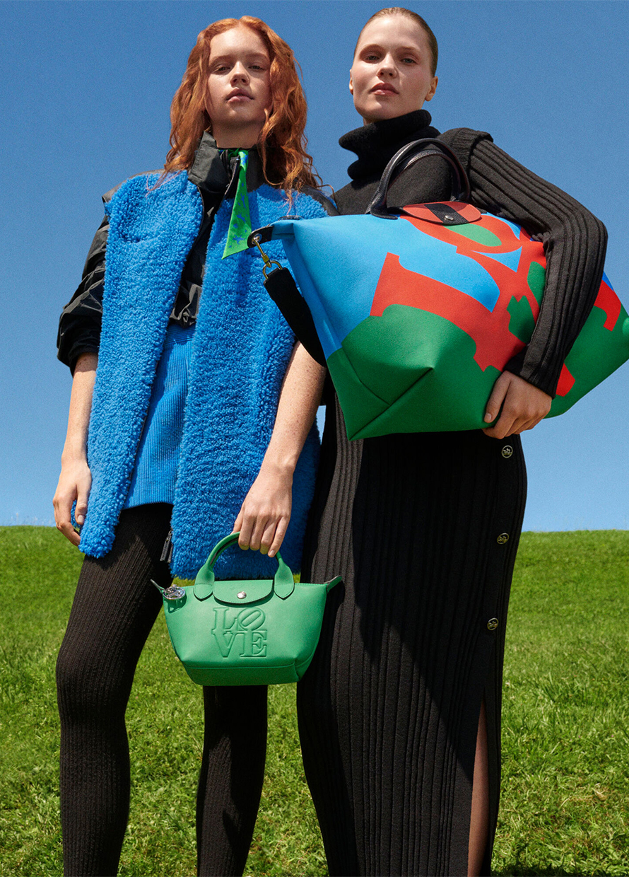 The Longchamp Le Pliage gets a colourful facelift with the iconic works of  Robert Indiana