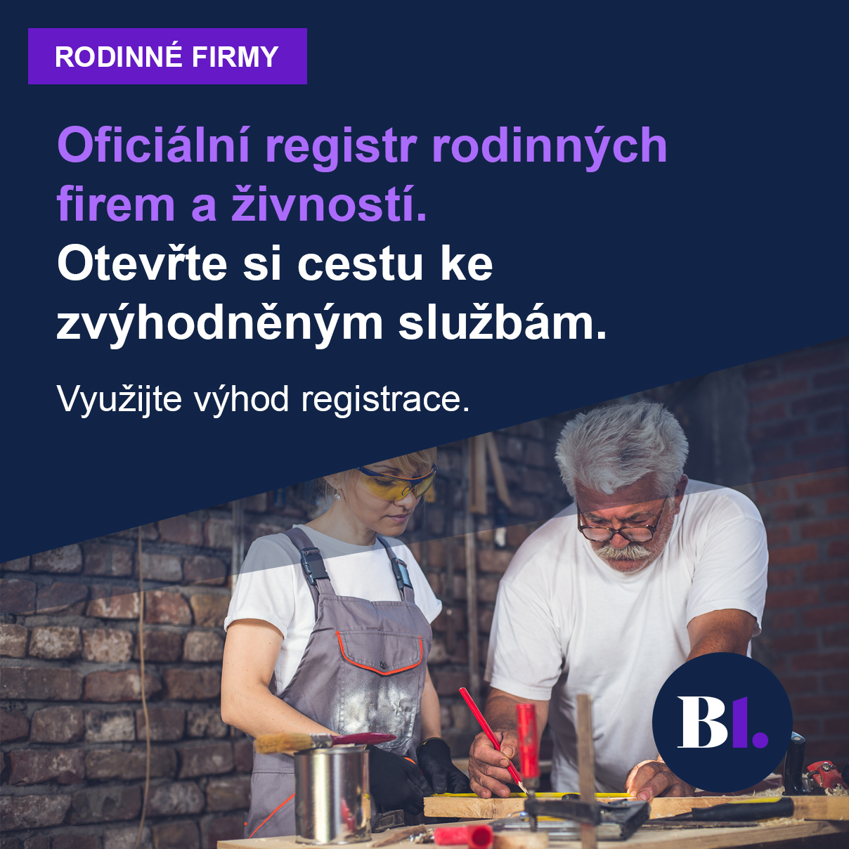 Vybrat Automaticky vytvořený koncept	Vyhledat rodinnou firmu či živnostníka v databázi