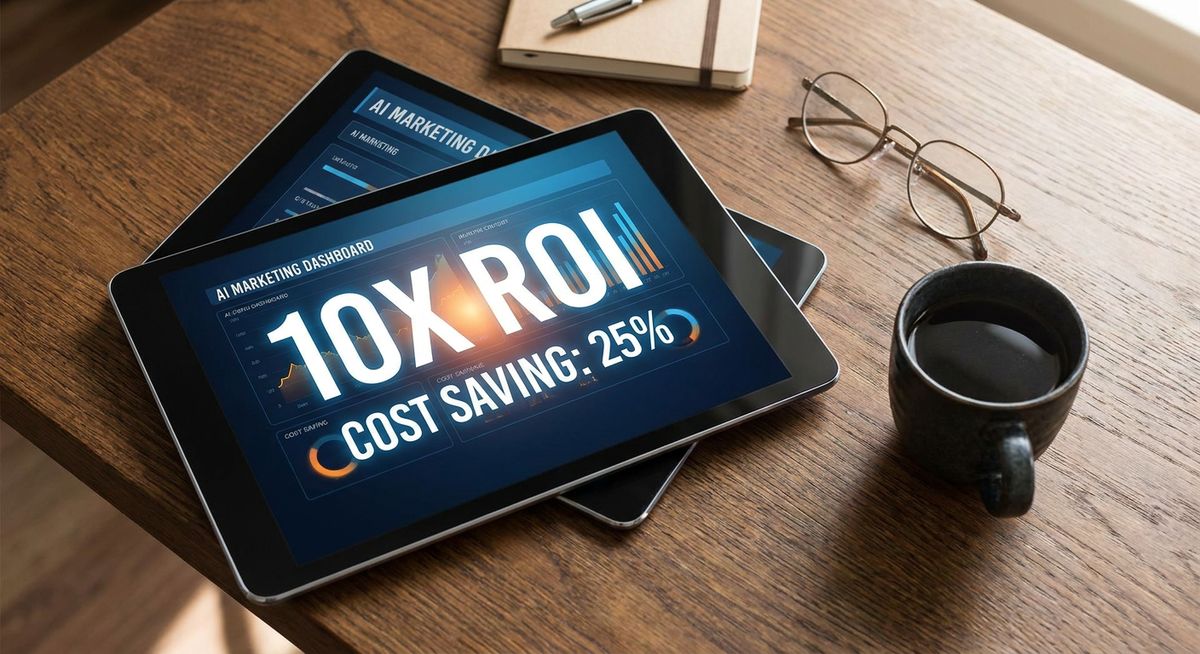 Dashboard showing 10x ROI generated by a Generative AI Marketing Automation Platform