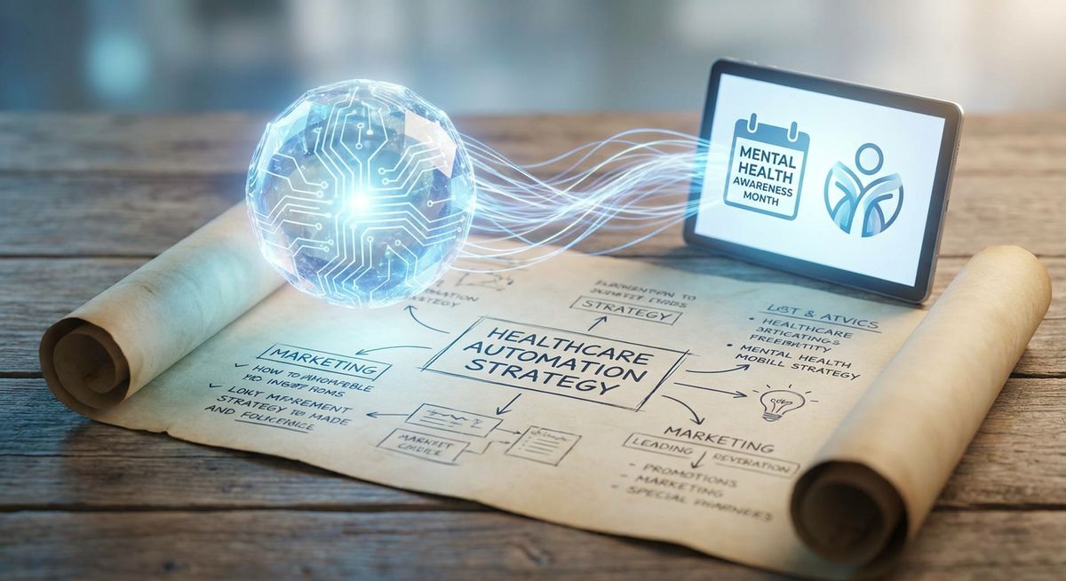 Conceptual macro photography shot illustrating digital automation in a healthcare setting