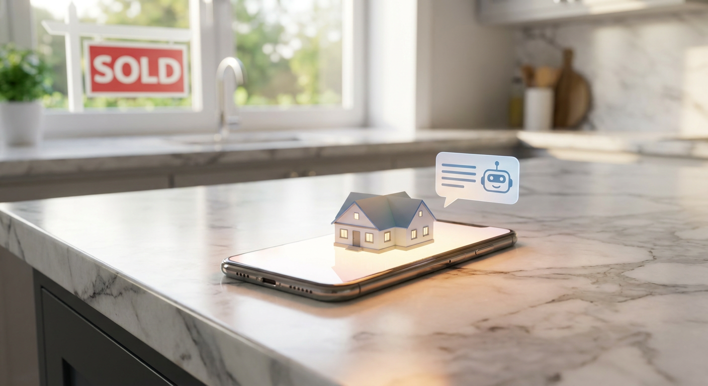 AI chatbot on smartphone qualifying real estate lead