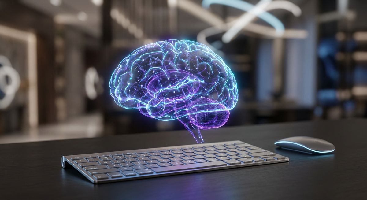 Futuristic AI Marketing Automation Software Dashboard