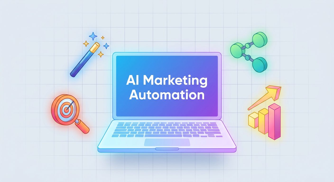 Digital marketing toolkit for a small business featuring AI elements