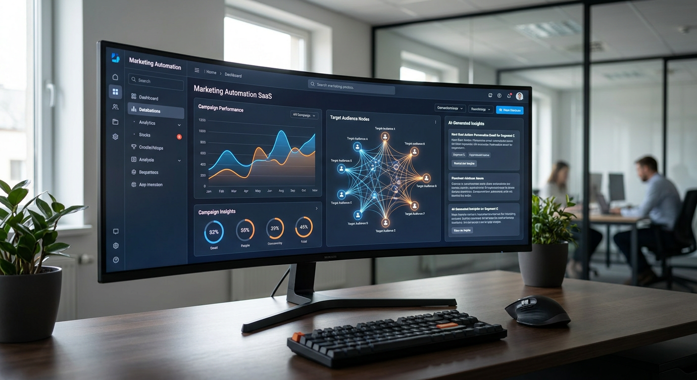 Dashboard of AI Software for Marketing Automation displaying predictive analytics