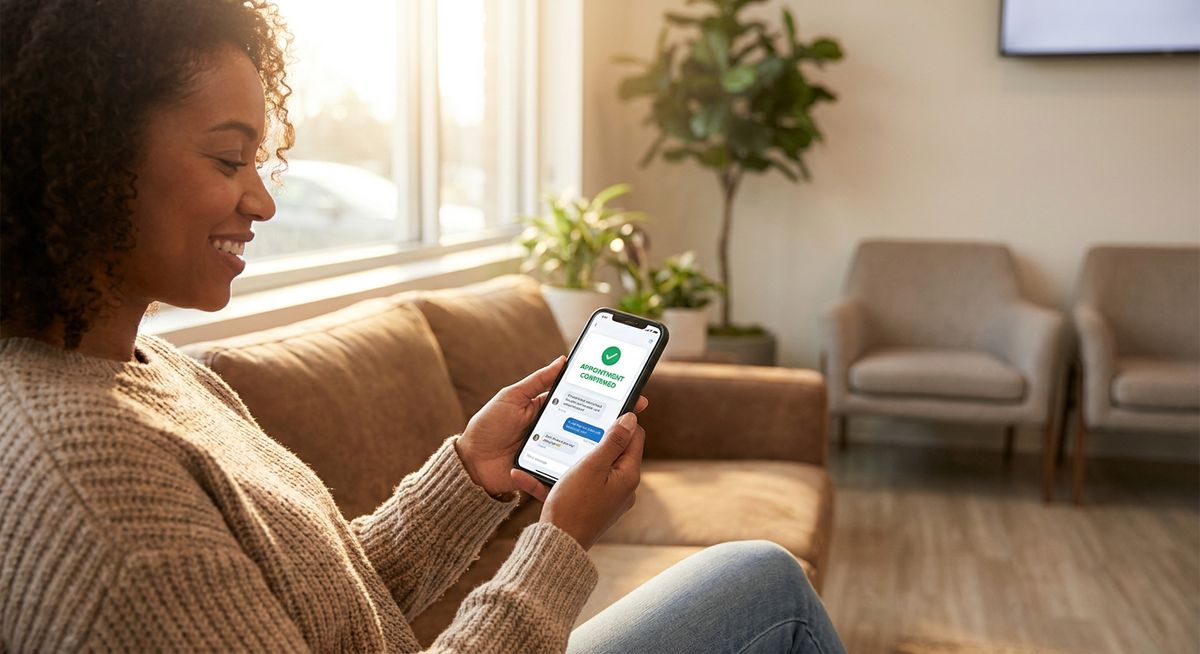 Patient successfully booking a clinic appointment via smartphone chatbot