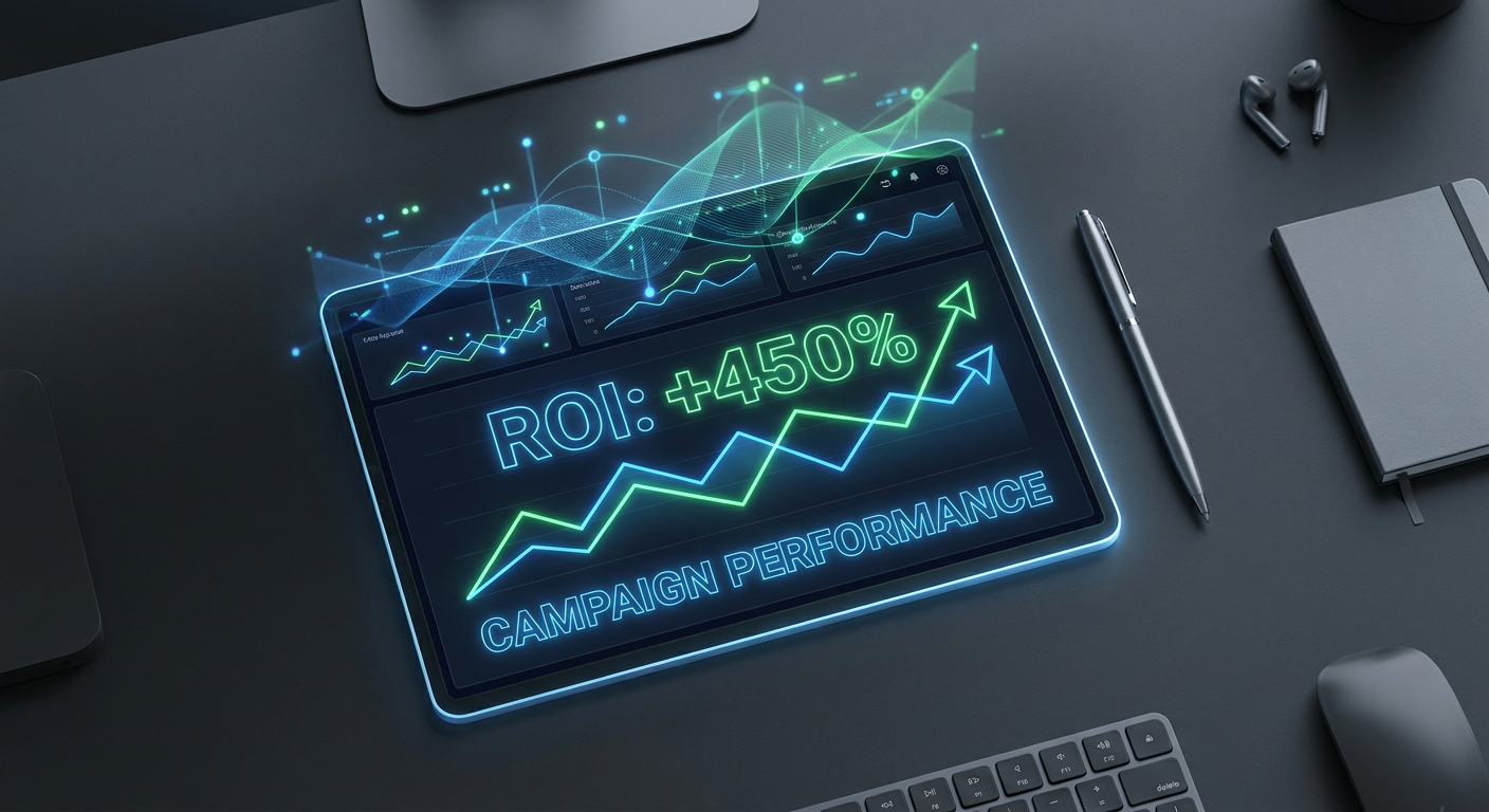 Dashboard showing high ROI metrics through ad creative ai automation