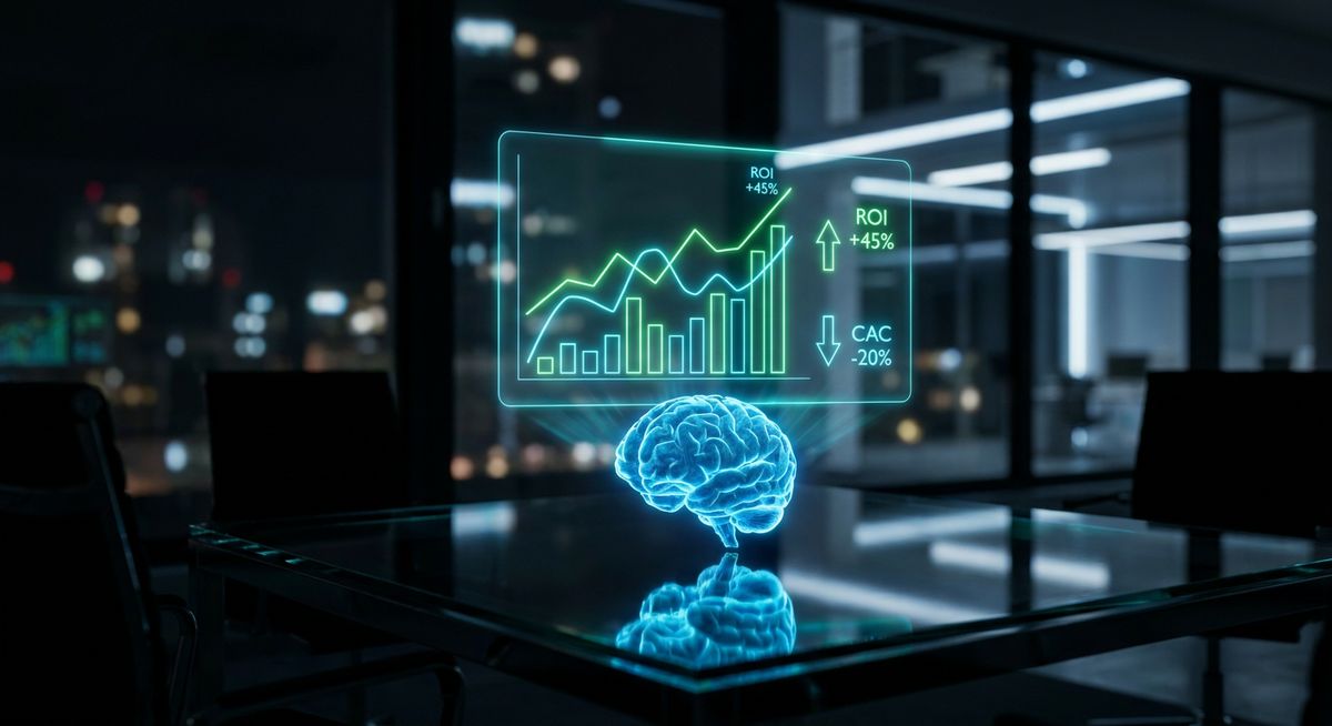 Dashboard showing AI lead scoring and predictive analytics for marketing automation