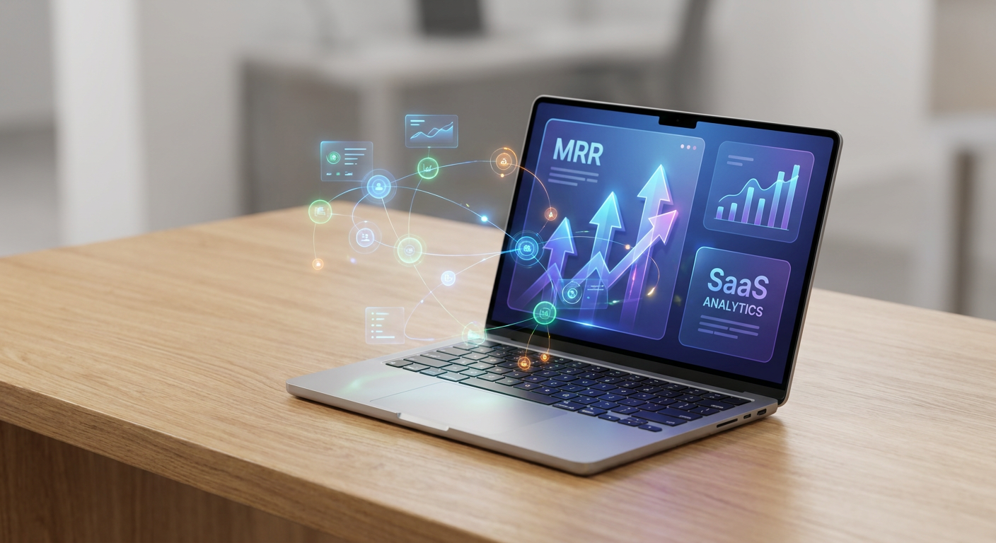 AI Marketing Automation for SaaS: Analytics Dashboard showing MRR Growth