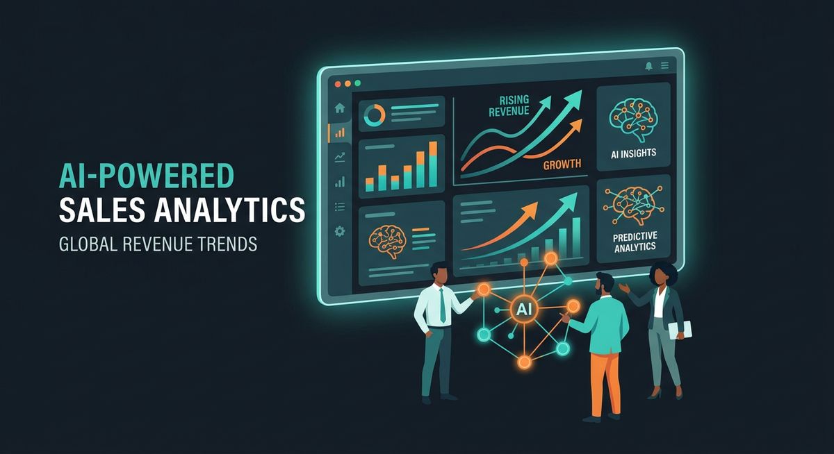 High-tech modern sales dashboard displaying AI analytics