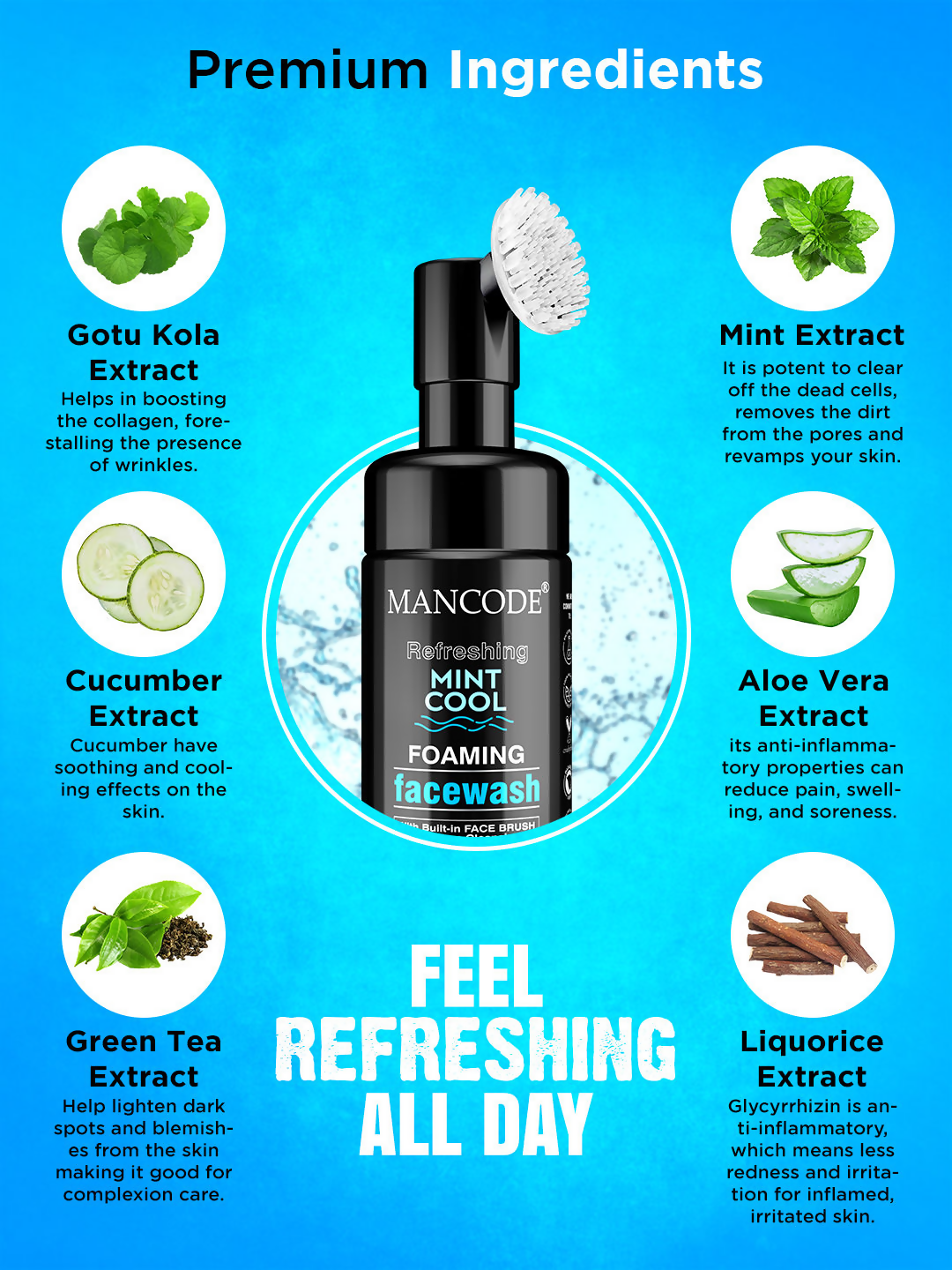 Mancode Refreshing Mint Cool Foaming Face Wash thumbnail 5