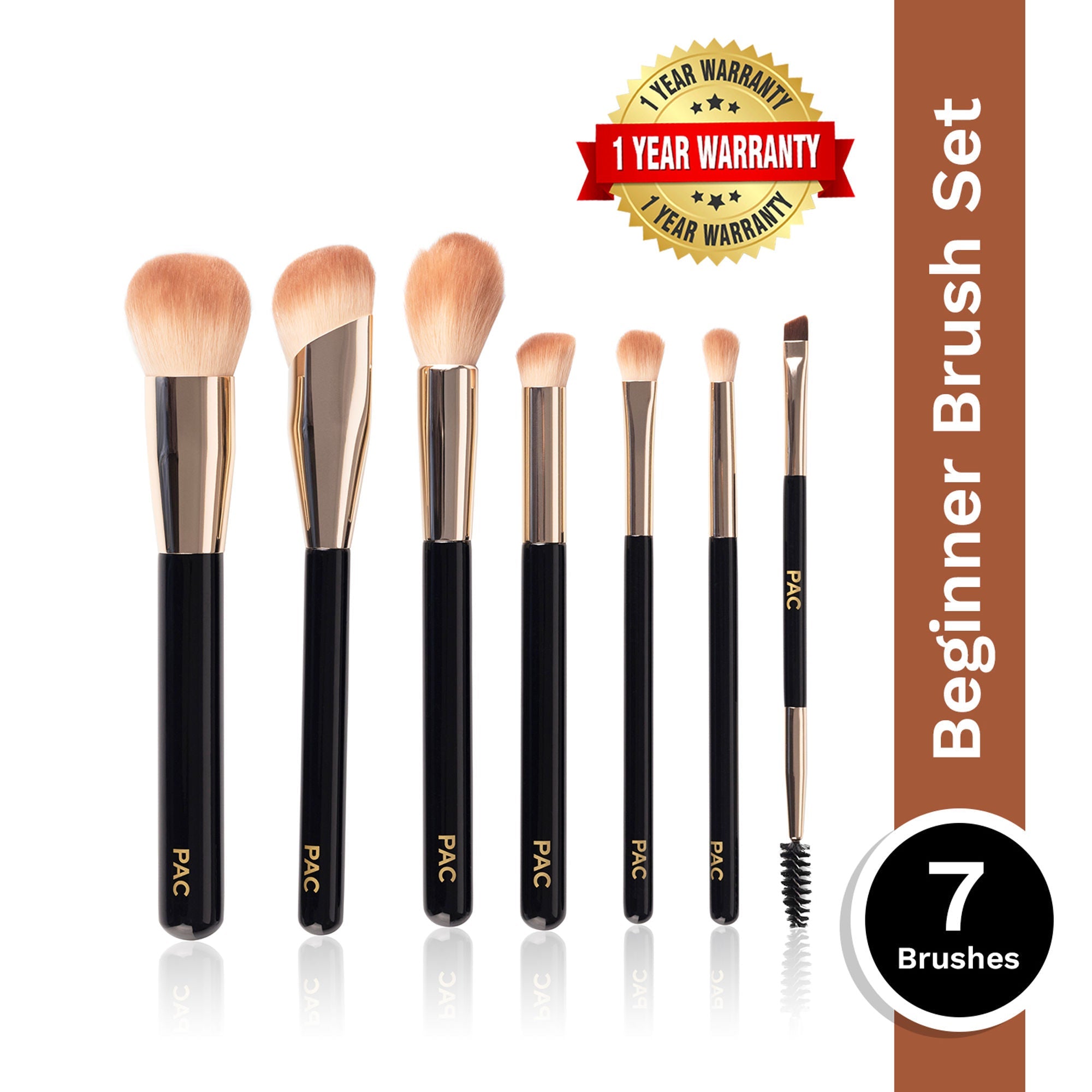 PAC Studio Beginner Basic Face & Eye Brush Kit - Sturdy Sleek Handles, Densely Packed Soft Bristles thumbnail 2