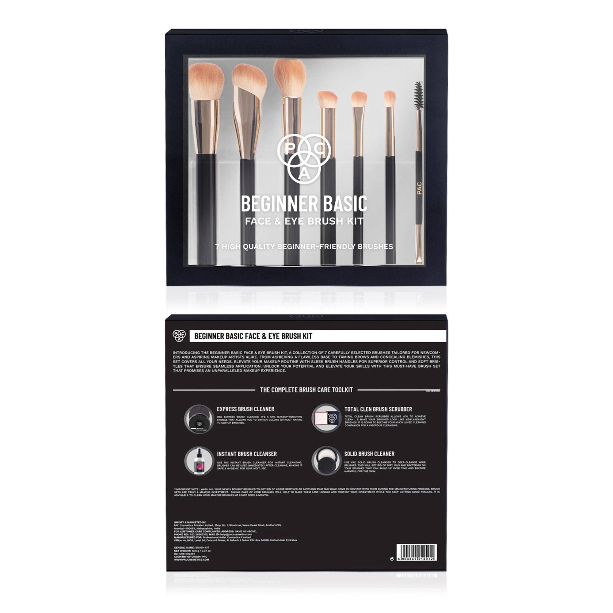 PAC Studio Beginner Basic Face & Eye Brush Kit - Sturdy Sleek Handles, Densely Packed Soft Bristles thumbnail 6