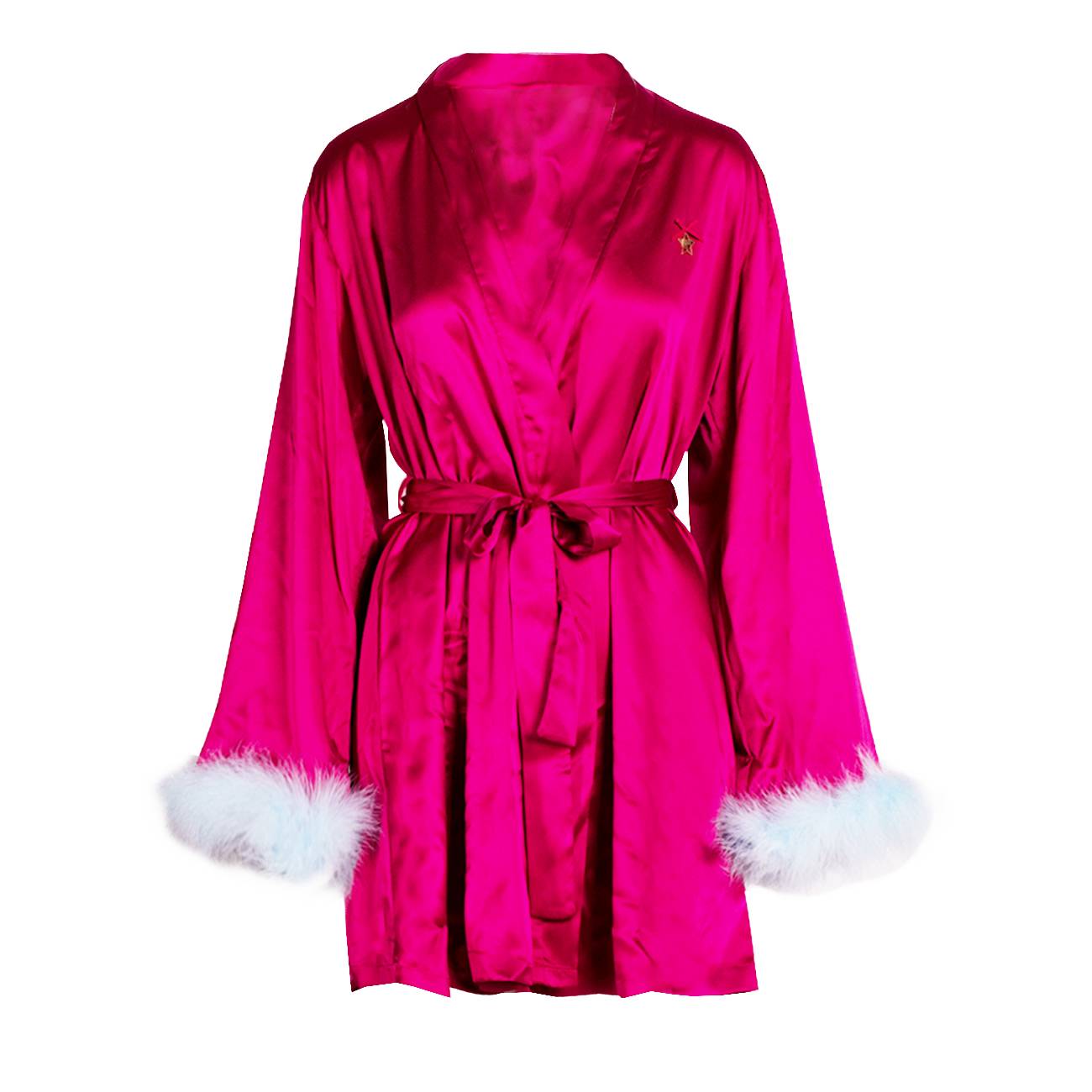 Satin Dressing Gown Fuxia XS