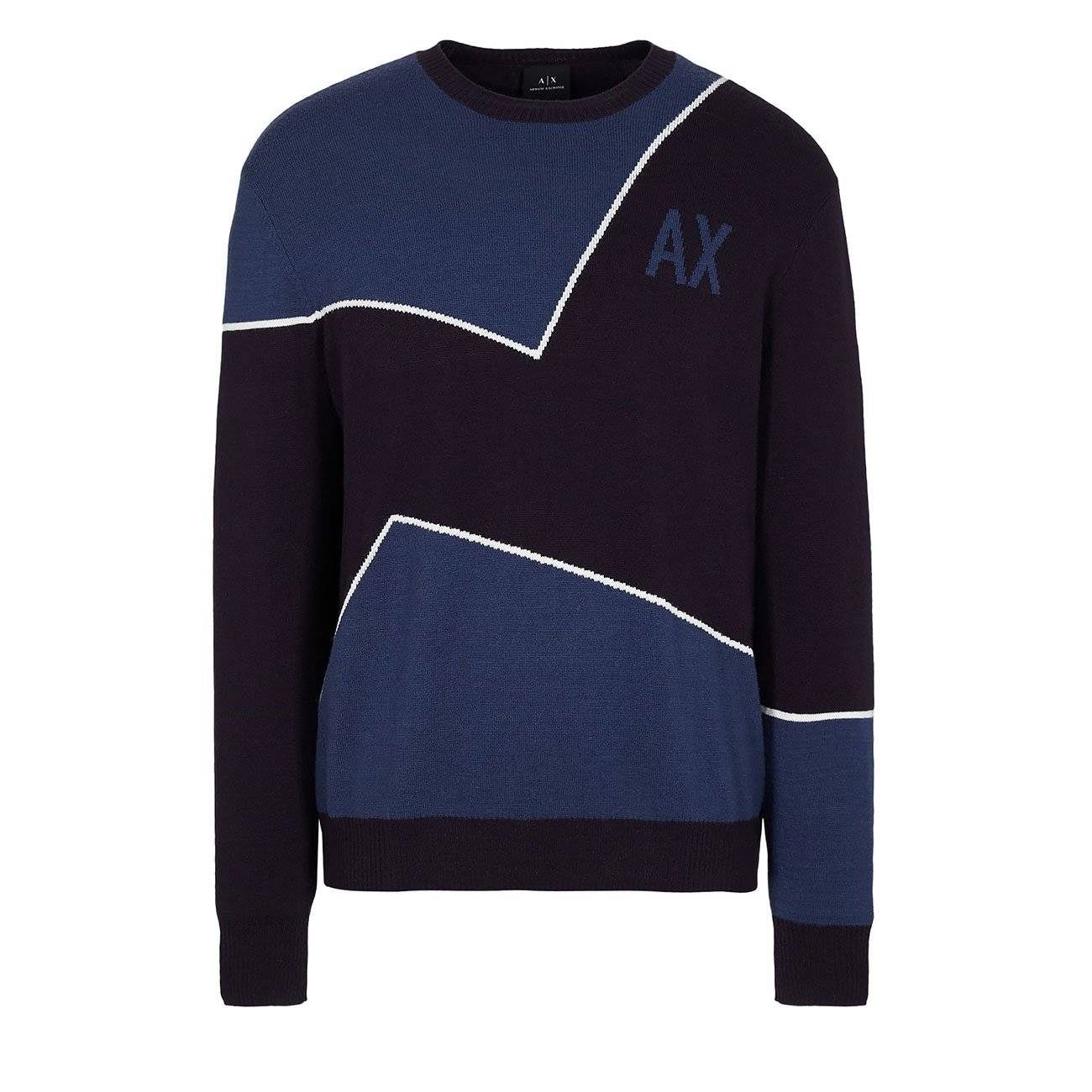 TWO-TONED PULLOVER WITH LOGO AND CONTRAST DETAILS XL