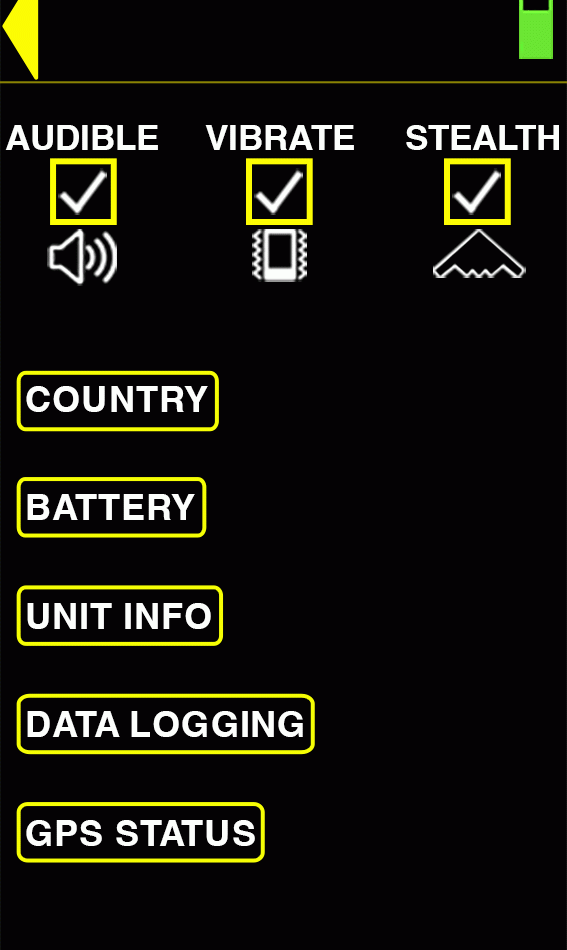 Wolfhound-Ultra settings menu