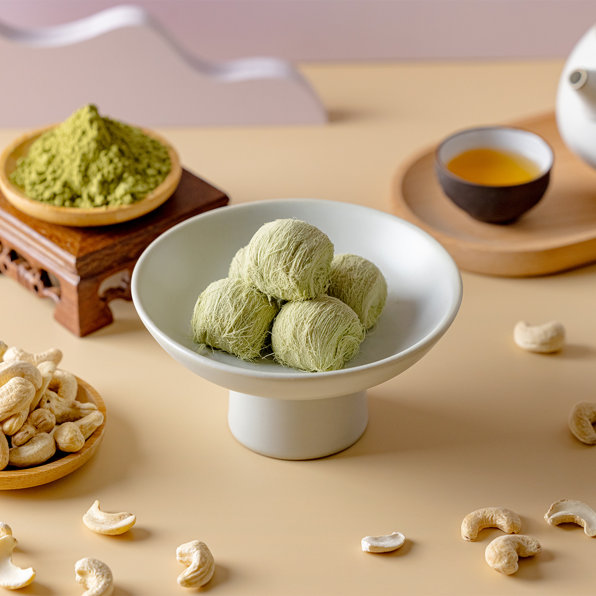 糖巢抹茶腰果龍鬚糖 | 抹茶清香與腰果濃郁的極致享受 |糖巢龍鬚糖-匠心與創新的結晶