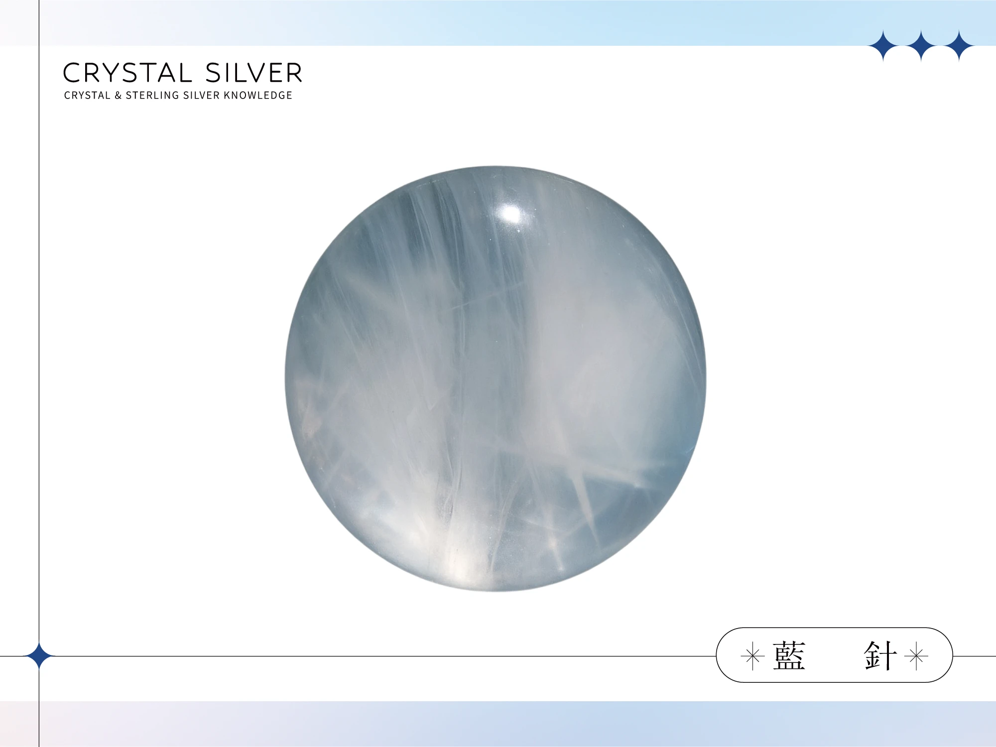 藍針水晶主圖｜能量功效、脈輪對應、生命靈數、內含物與化學元素、物理性質全面解析