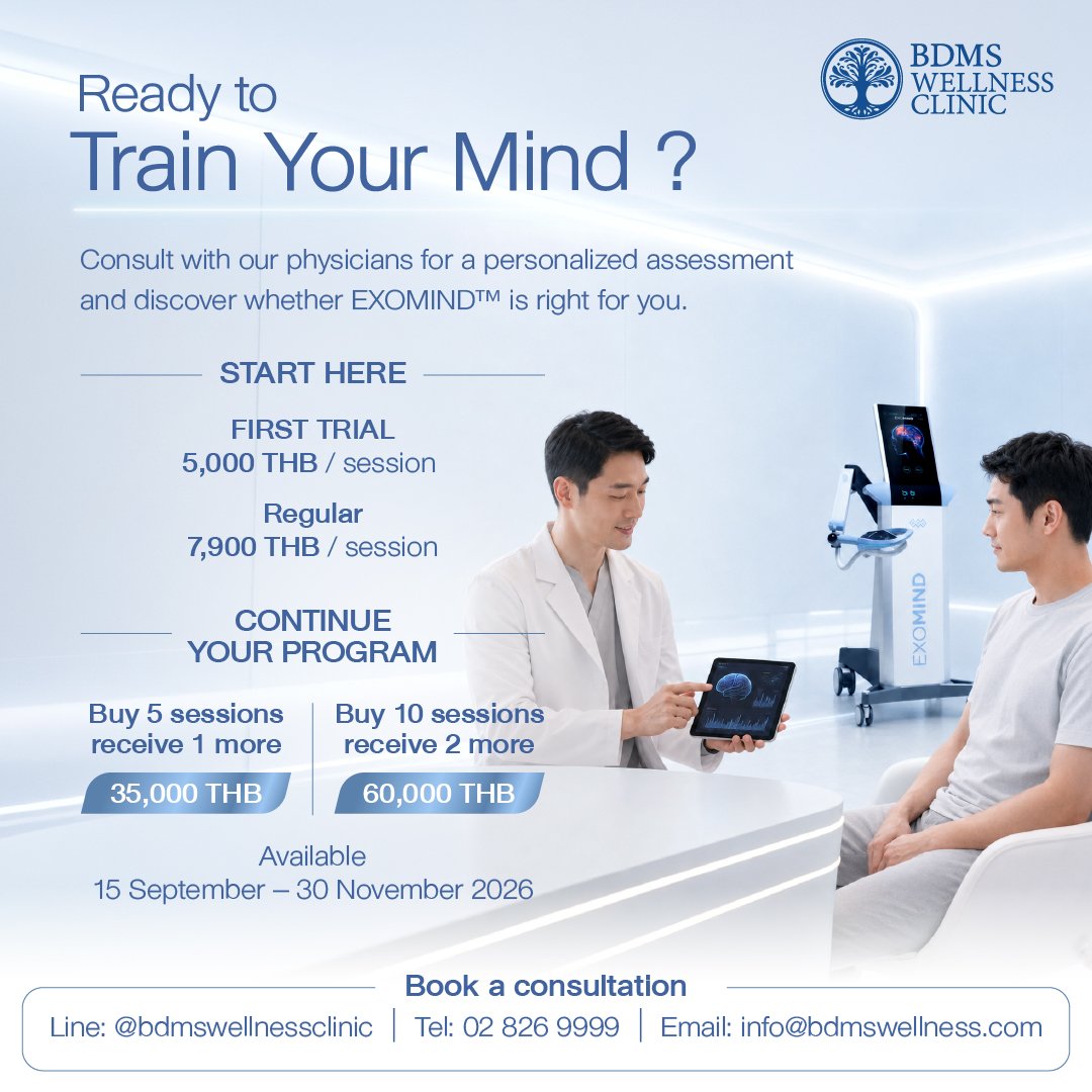 EXOMIND™ program prices at BDMS Wellness Clinic, first trial, regular and packages