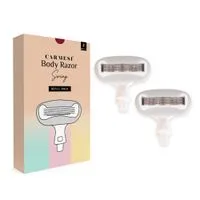 Carmesi Body Razor Swing Blade Refill Pack - Enriched With Aloe Vera & Vitamin E - Pack of 2