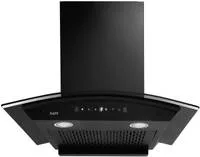 Kaff KEC60A Curve Glass Chimney 60 CM 1450 CMH 60 cm Filterless Touch & Motion Sensor 2 Years Comprehensive and Lifetime* (10 years) on Motor Warranty Auto Clean Chimney