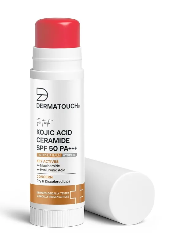 Dermatouch Kojic Acid Ceramide Lip Balm SPF 50 PA+++ - 5 g - Light Rosy