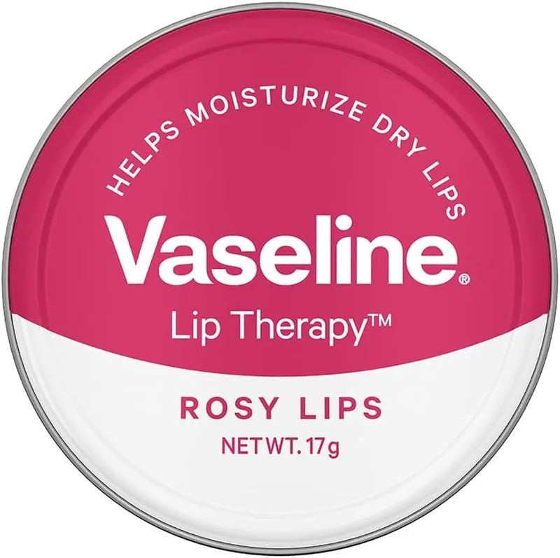 Vaseline Lip Tins Rosy Lips, 17 g | Provides Hydration, Sheer Pink Tint & Glossy Shine