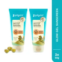 Pilgrim 2% Niacinamide Glow Gel Sunscreen SPF 50+++ Boost Glow Non-greasy No white cast Pack of 2