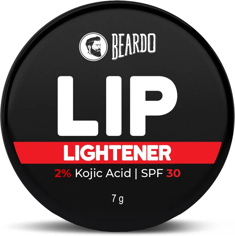 Beardo Lip Lightener for Men with Kojic Acid & SPF 30, 7g | Non-Tinted Brightening Lip Balm | Lip Balm for Dark, Dry & Chapped Lips | Men’s Lip Care for Smooth, Soft & Pink Lips