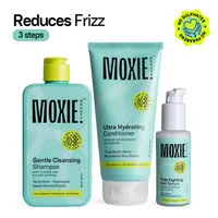 Moxie Beauty Ditch-The-Frizz Trio - Shampoo, Conditioner & Hair Serum For Dry and Frizzy Hair