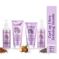 Curl Up Ultra Defining Bundle with Curly Hair Shampoo, Conditioner, Leave In Curl Cream & Hair Gel