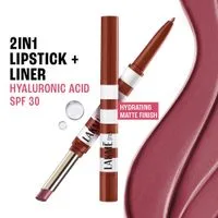 Lakme 9to5 Hya Beach Edit, Lipstick + Liner Duo, SPF 30, Hydrating Matte