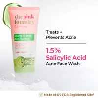The Pink Foundry Salicylic Acid Acne Face Wash With Zinc & Cica - Treats Acne & Reduces Excess Oil