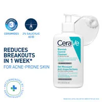 CeraVe Blemish Control Cleanser With 2% Salicylic Acid & Niacinamide For Acne-Prone Skin