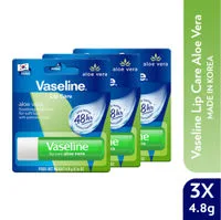 Vaseline Lip Care Aloe Vera Lip Balm Stick - Pack Of 3