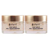 Pilgrim 24k Gold Gel Moisturizer Hyaluronic Acid & Alpha Arbutin for Smooth Radiant Glow Pack of 2