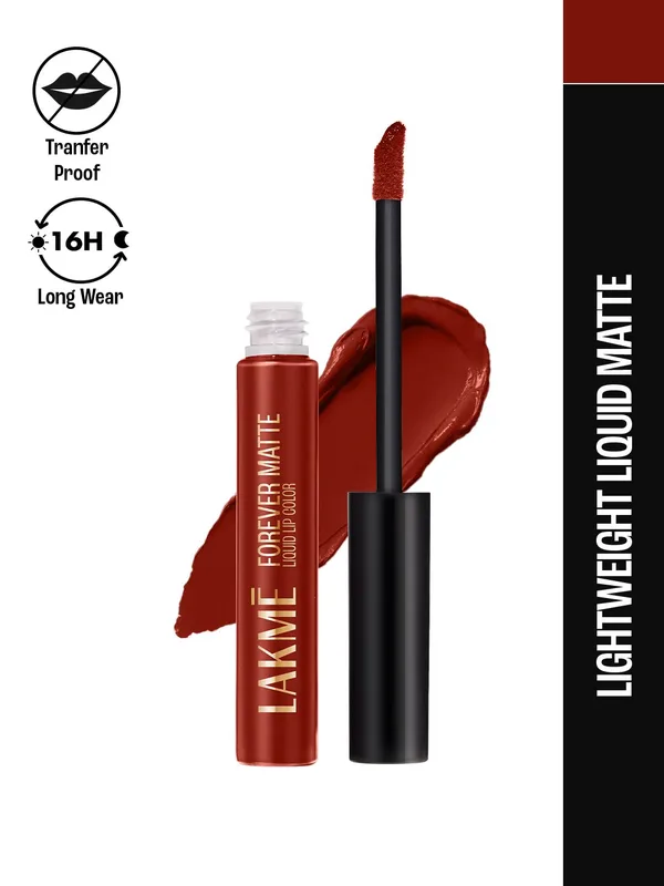 Lakme Forever Matte Lightweight & Transferproof 16Hr Liquid Lipstick 5.6ml - Red Cherry