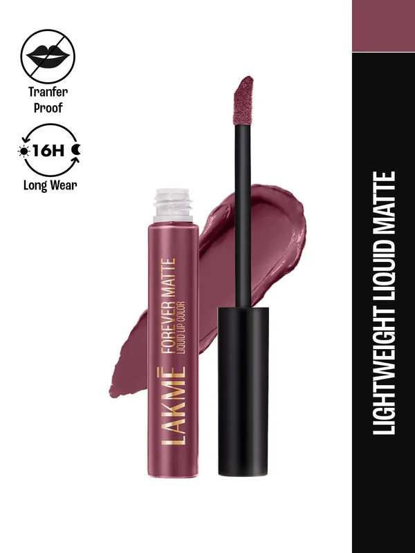 Lakme Forever Matte Lightweight & Transferproof 16Hr Liquid Lipstick 5.6ml - Mauve Ecstacy