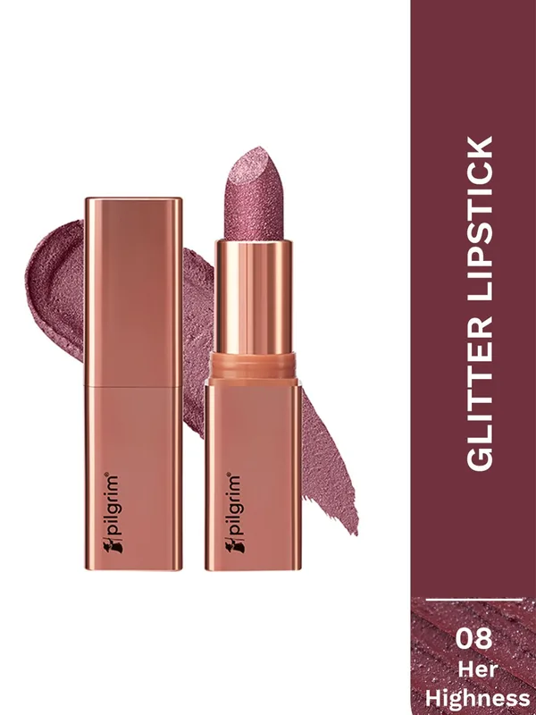 Pilgrim Dubai Bling 3D Glitter Formula With Matte Finish Lipstick- 4.2 g- Her Highness-08