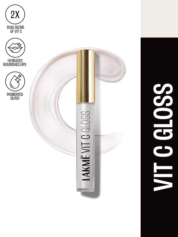 Lakme Superglow Glass Finish Hydrating Lip Gloss Oil With Vitamin C 2.5ml -Pearl C5